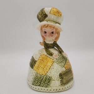 Vintage 1970’s Relpo 6357 Patchwork Girl Houseplant Planter Avocado Green &